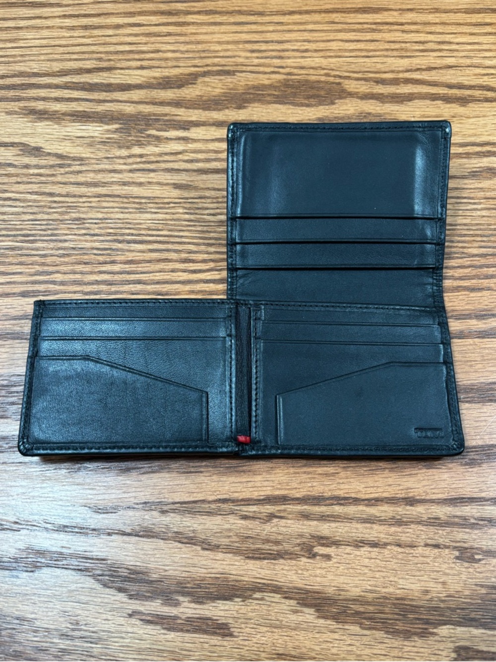 TUMI Black Ballistic Nylon and Leather Folded L-Fold Mens Wallet Cardholder - Picture 3 of 6